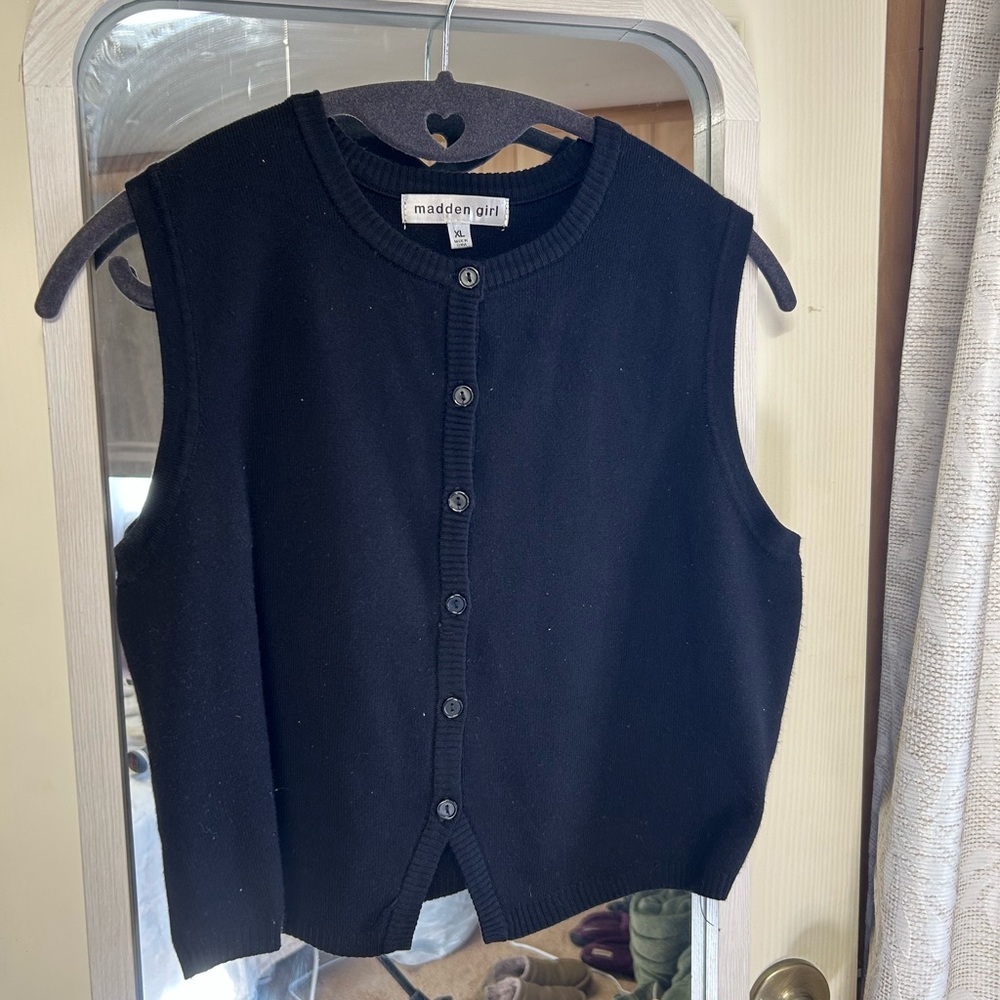 Madden Girl Black Button-Up Cardigan